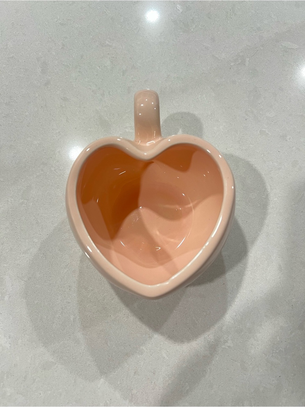 Heart-Shaped Ceramic Mug in light pink
